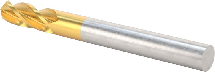 4 Kanallı Karbür Matkap/Freze Ucu, TiN Kaplamalı, 1/4" Freze Çapı