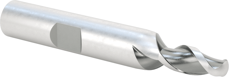 Alüminyum için Yüksek Hızlı Çelik Bilyalı Uçlu Freze, 1/4" Freze Çapı, 2-7/16" Toplam Uzunluk
