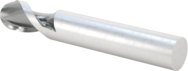 Alüminyum için Yüksek Hızlı Çelik Bilyalı Uçlu Freze, 3/8" Freze Çapı, 2-1/2" Toplam Uzunluk
