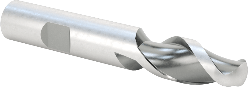 Alüminyum için Yüksek Hızlı Çelik Bilyalı Uçlu Freze, 1/2" Freze Çapı, 3-1/4" Toplam Uzunluk