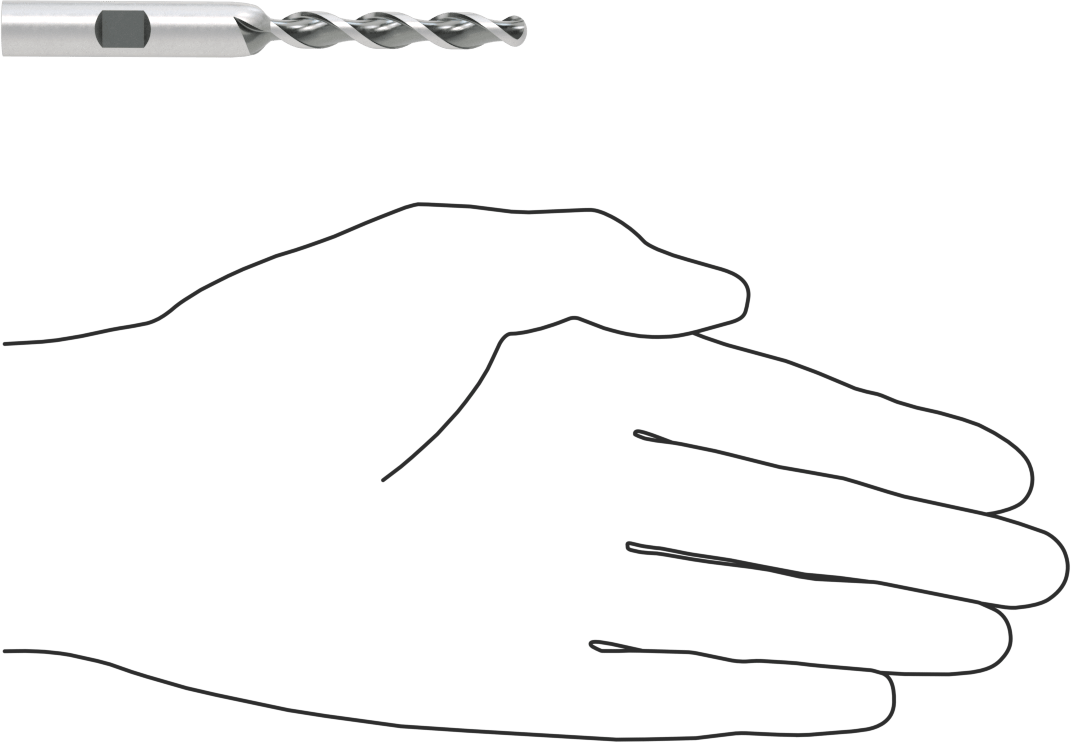Alüminyum için Yüksek Hızlı Çelik Bilyalı Uçlu Freze, 1/4" Freze Çapı, 3-9/16" Toplam Uzunluk