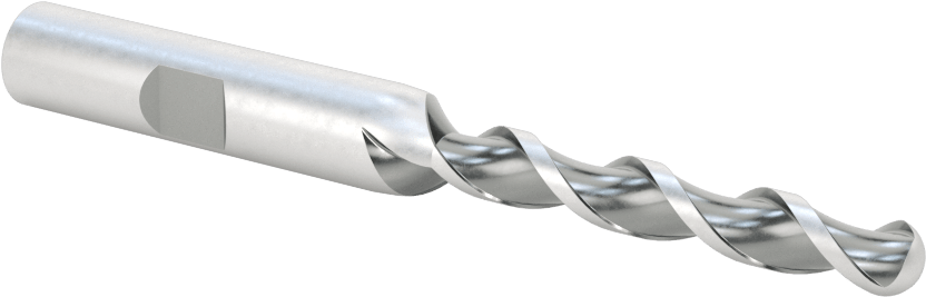 Alüminyum için Yüksek Hızlı Çelik Bilyalı Uçlu Freze, 1/4" Freze Çapı, 3-9/16" Toplam Uzunluk