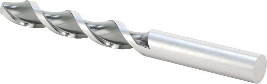 Alüminyum için Yüksek Hızlı Çelik Bilyalı Uçlu Freze, 3/8" Freze Çapı, 4-1/4" Toplam Uzunluk