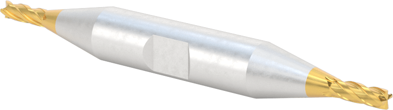 İki Uçlu Yüksek Hızlı Çelik Kare Uçlu Freze, TiN Kaplamalı, 4 Kanallı, 1/8" Freze Çapı