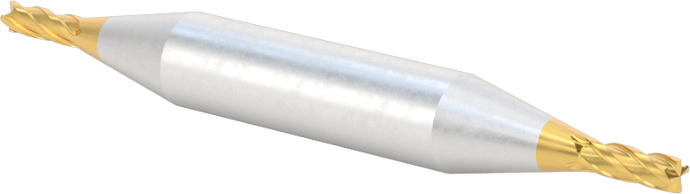 İki Uçlu Yüksek Hızlı Çelik Kare Uçlu Freze, TiN Kaplamalı, 4 Kanallı, 1/8" Freze Çapı