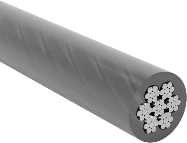 Vinil Kaplı Tel Halat, Galvanizli Çelik, 0,047" Çap, 1/16" Çaplı, Kaplamalı