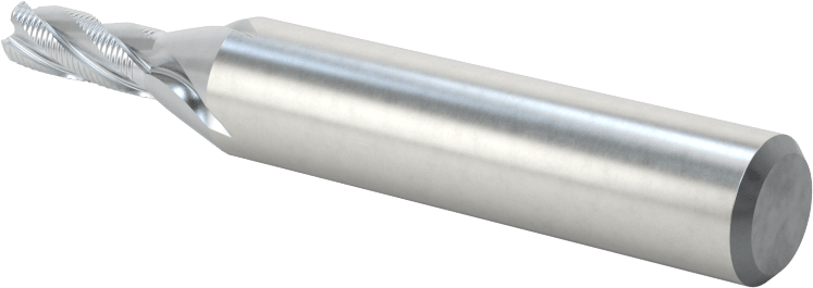 Kaba İşleme Kobalt Çelik Kare Uçlu Freze, TICN, 4 Kanallı, 3/16" Freze Çapı, 2-3/8" Toplam Uzunluk, İnce