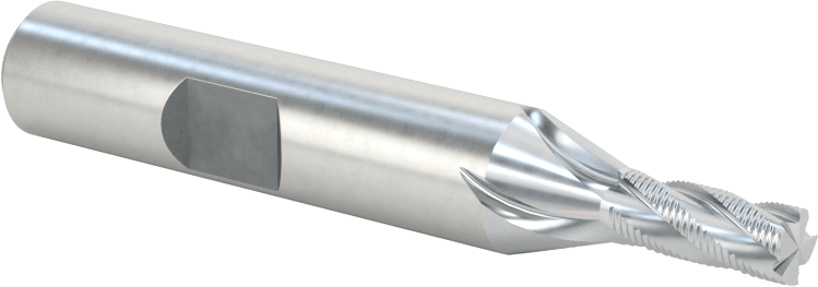 Kaba İşleme Kobalt Çelik Kare Uçlu Freze, TICN, 4 Kanallı, 3/16" Freze Çapı, 2-3/8" Toplam Uzunluk, İnce