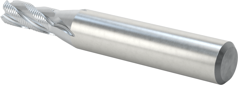 Kaba İşleme Kobalt Çelik Kare Uçlu Freze, TICN, 4 Kanallı, 1/4" Freze Çapı, 2-7/16" Toplam Uzunluk, İnce