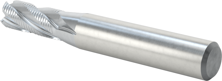 Kaba İşleme Kobalt Çelik Kare Uçlu Freze, TICN, 4 Kanallı, 5/16" Freze Çapı, 2-1/2" Toplam Uzunluk, İnce