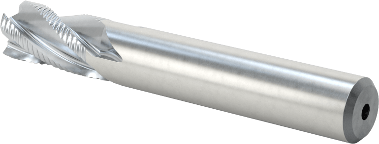 Kaba İşleme Kobalt Çelik Kare Uçlu Freze, TICN Kaplama, 4 Kanallı, 3/8" Freze Çapı, 2-1/2" Toplam Uzunluk, İnce