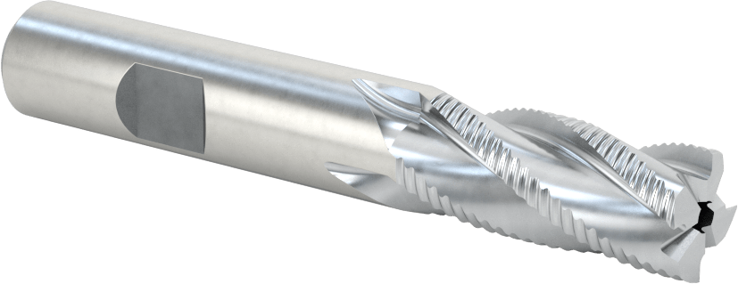 Kaba İşleme Kobalt Çelik Kare Uçlu Freze, TICN Kaplama, 4 Kanallı, 1/2" Freze Çapı, 3-1/4" Toplam Uzunluk, İnce