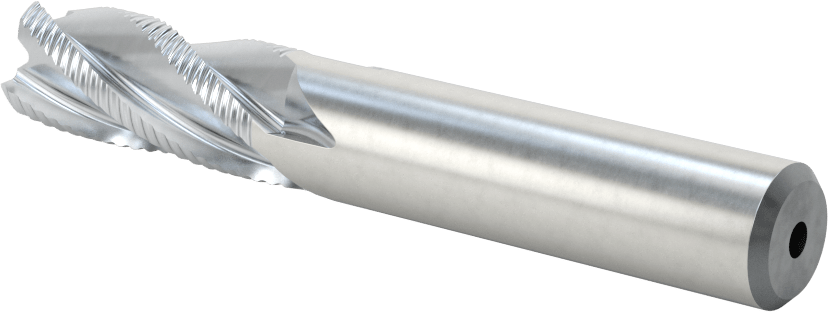 Kaba İşleme Kobalt Çelik Kare Uçlu Freze, TICN Kaplama, 4 Kanallı, 1/2" Freze Çapı, 3-1/4" Toplam Uzunluk, İnce
