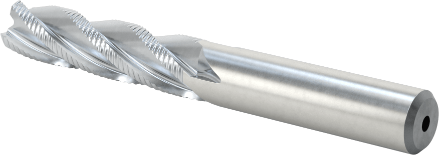 Kaba İşleme Kobalt Çelik Kare Uçlu Freze, TiCN Kaplamalı, 4 Kanallı, 1/2" Freze Çapı, Toplam 4" Uzunluk, İnce