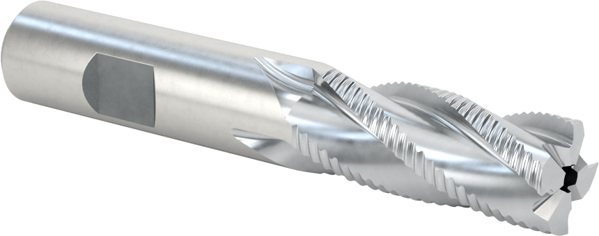 Kaba İşleme Kobalt Çelik Kare Uçlu Freze, TICN Kaplama, 4 Kanallı, 5/8" Freze Çapı, 3-3/4" Toplam Uzunluk, İnce