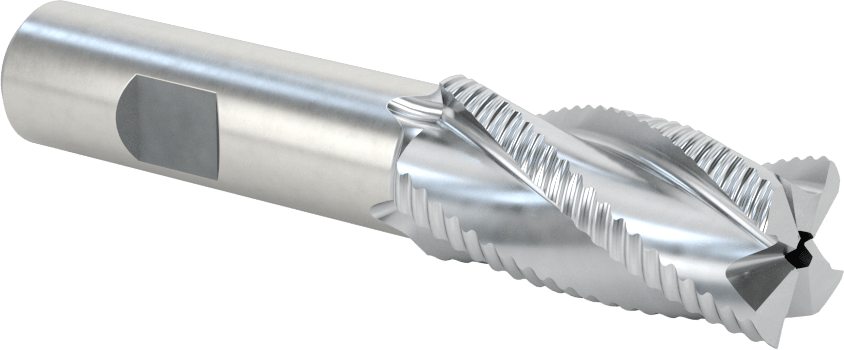 Kaba İşleme Kobalt Çelik Kare Uçlu Freze, TICN Kaplama, 4 Kanallı, 3/4" Freze Çapı, 3-3/4" Toplam Uzunluk, İnce
