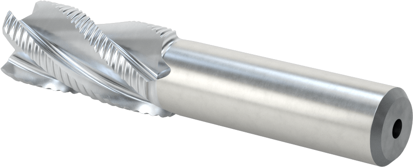 Kaba İşleme Kobalt Çelik Kare Uçlu Freze, TICN Kaplama, 4 Kanallı, 3/4" Freze Çapı, 3-3/4" Toplam Uzunluk, İnce