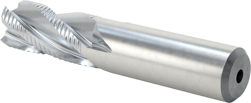 Kaba İşleme Kobalt Çelik Kare Uçlu Freze, TICN Kaplama, 4 Kanallı, 3/4" Freze Çapı, 3-7/8" Toplam Uzunluk, İnce