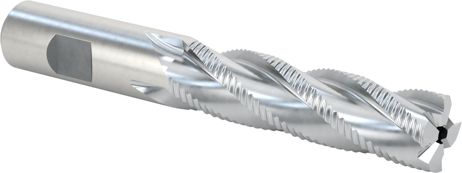 Kaba İşleme Kobalt Çelik Kare Uçlu Freze, TICN Kaplama, 4 Kanallı, 3/4" Freze Çapı, 5-1/4" Toplam Uzunluk, İnce
