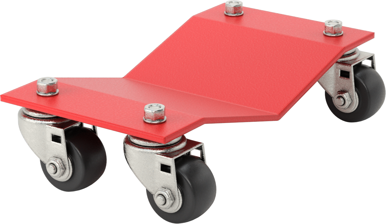 Katı Platformlu Çelik Taşıma Arabası, 2500 lb. Kapasite, 16“ Uzunluk x 8” Genişlik x 2,25“-3,75” Yükseklik Platform