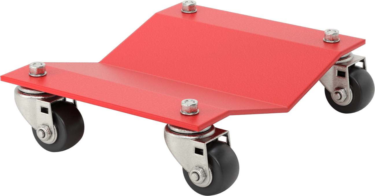 Katı Platformlu Çelik Taşıma Arabası, 2500 lb. Kapasite, 16“ Uzunluk x 12” Genişlik x 2,25“-3,75” Yükseklik