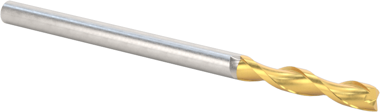 TiN Kaplamalı Karbür Kare Uçlu Freze, 2 Yiv, 1/8" Freze Çapı, 2-1/4" Toplam Uzunluk