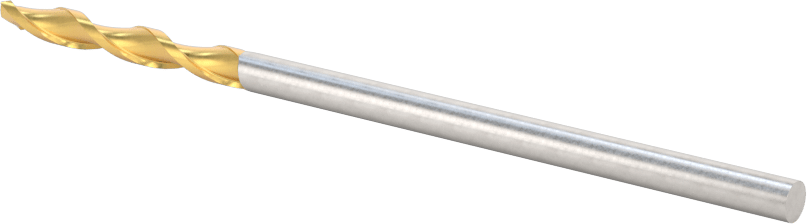 TiN Kaplamalı Karbür Kare Uçlu Freze, 2 Yiv, 1/8" Freze Çapı, 3" Toplam Uzunluk