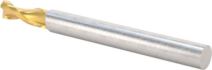 TiN Kaplamalı Karbür Kare Uçlu Freze, 2 Yiv, 5/32" Freze Çapı, 2" Toplam Uzunluk