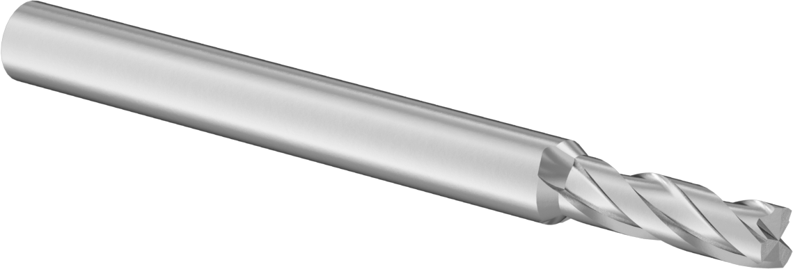 TiN Kaplamalı Karbür Kare Uçlu Freze, 3 Yiv, 9/64" Freze Çapı, 2" Toplam Uzunluk