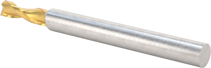 TiN Kaplamalı Karbür Kare Uçlu Freze, 2 Yiv, 9/64" Freze Çapı, 2" Toplam Uzunluk
