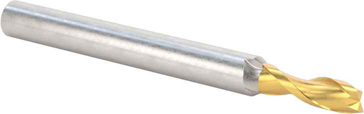 TiN Kaplamalı Karbür Kare Uçlu Freze, 2 Yiv, 9/64" Freze Çapı, 2" Toplam Uzunluk
