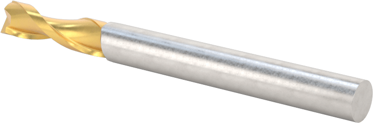 TiN Kaplamalı Karbür Kare Uçlu Freze, 2 Yiv, 11/64" Freze Çapı, 2" Toplam Uzunluk