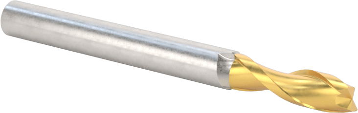 TiN Kaplamalı Karbür Kare Uçlu Freze, 2 Yiv, 11/64" Freze Çapı, 2" Toplam Uzunluk