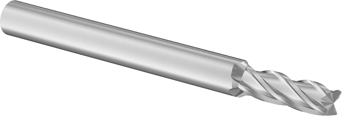 TiN Kaplamalı Karbür Kare Uçlu Freze, 4 Kanallı, 5/32" Freze Çapı, 2" Toplam Uzunluk