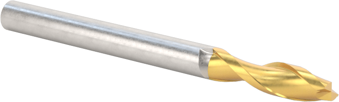 TiN Kaplamalı Karbür Kare Uçlu Freze, 2 Yiv, 1/8" Freze Çapı, 1-1/2" Toplam Uzunluk