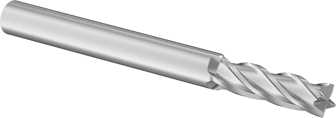 TiN Kaplamalı Karbür Kare Uçlu Freze, 4 Kanallı, 11/64" Freze Çapı, 2" Toplam Uzunluk