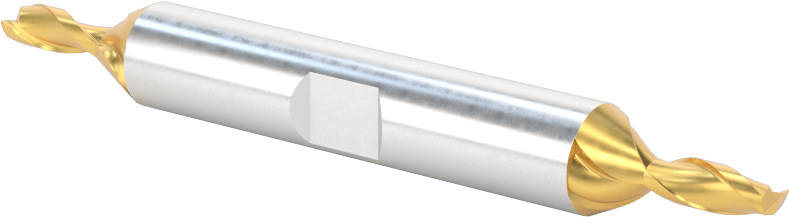 İki Freze Uçlu Yüksek Hızlı Çelik Kare Uçlu Freze, TiN Kaplamalı, 2 Yiv, 5/32" Freze Çapı