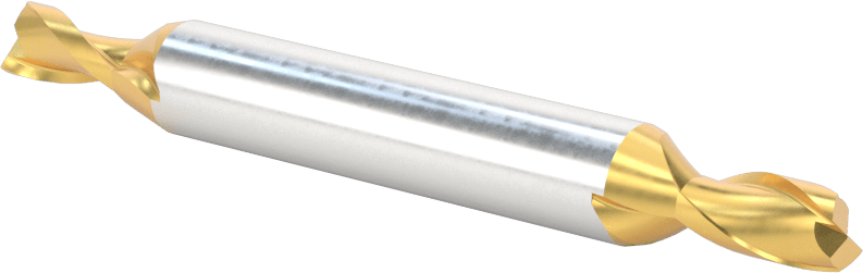 İki Freze Uçlu Yüksek Hızlı Çelik Kare Uçlu Freze, TiN Kaplamalı, 2 Yiv, 1/4" Freze Çapı