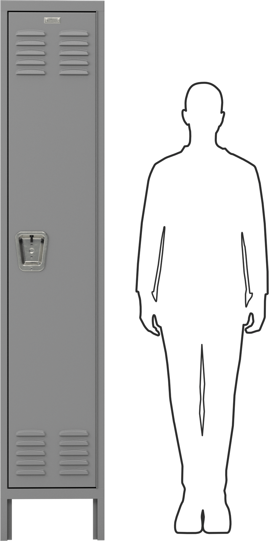 Montaj Gereken Kilitli Dolap, 78" Toplam Yükseklik, 1 Aşağı x 1 Enine, 15“ Genişlik x 18” İç Derinlik