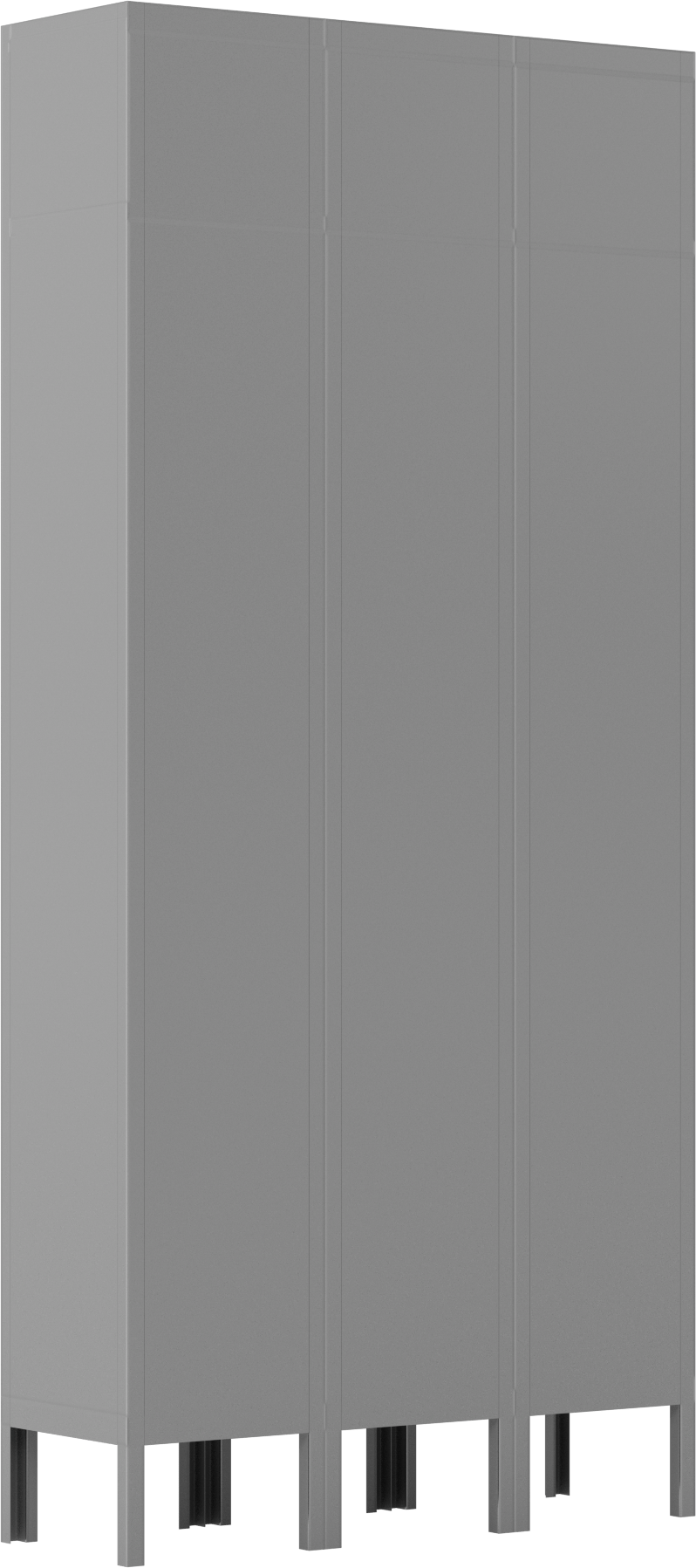 Montaj Gereken Kilitli Dolap, 78" Toplam Yükseklik, 1 Aşağı x 3 Enine, 12“ Genişlik x 12” İç Derinlik