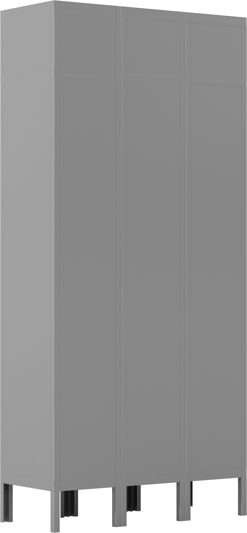 Montaj Gereken Kilitli Dolap, 78" Toplam Yükseklik, 1 Aşağı x 3 Enine, 12“ Genişlik x 15” İç Derinlik
