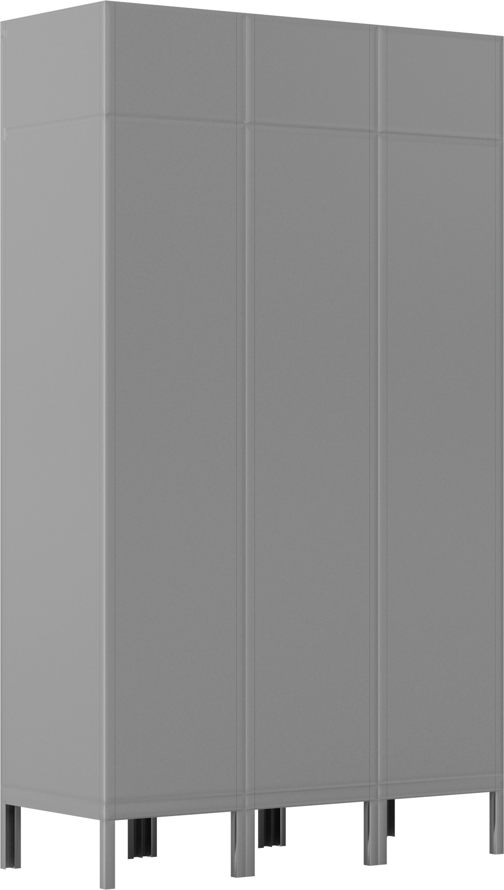Montaj Gereken Kilitli Dolap, 78" Toplam Yükseklik, 1 Aşağı x 3 Enine, 15“ Genişlik x 18” İç Derinlik