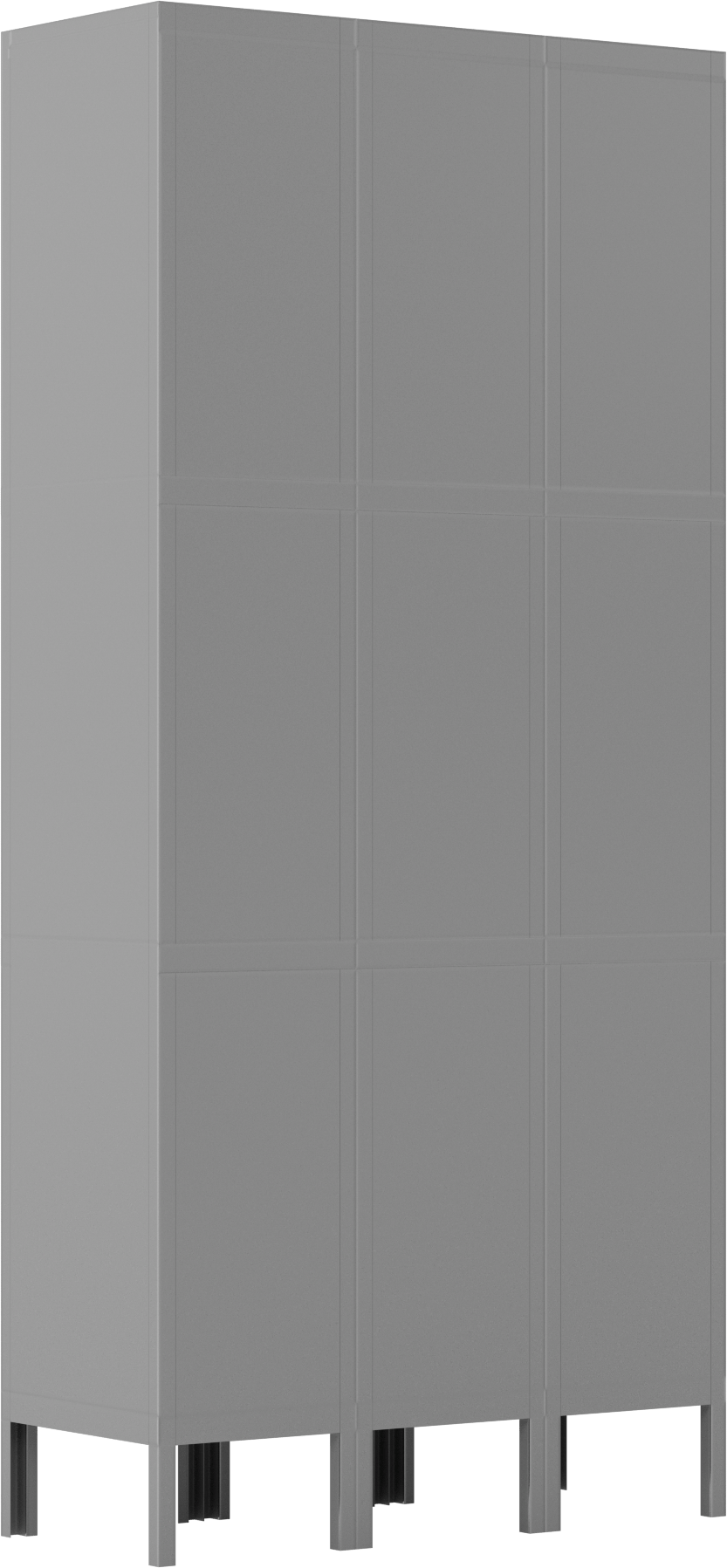 Montaj Gereken Kilitli Dolap, 78" Toplam Yükseklik, 3 Aşağı x 3 Enine, 12“ Genişlik x 15” İç Derinlik