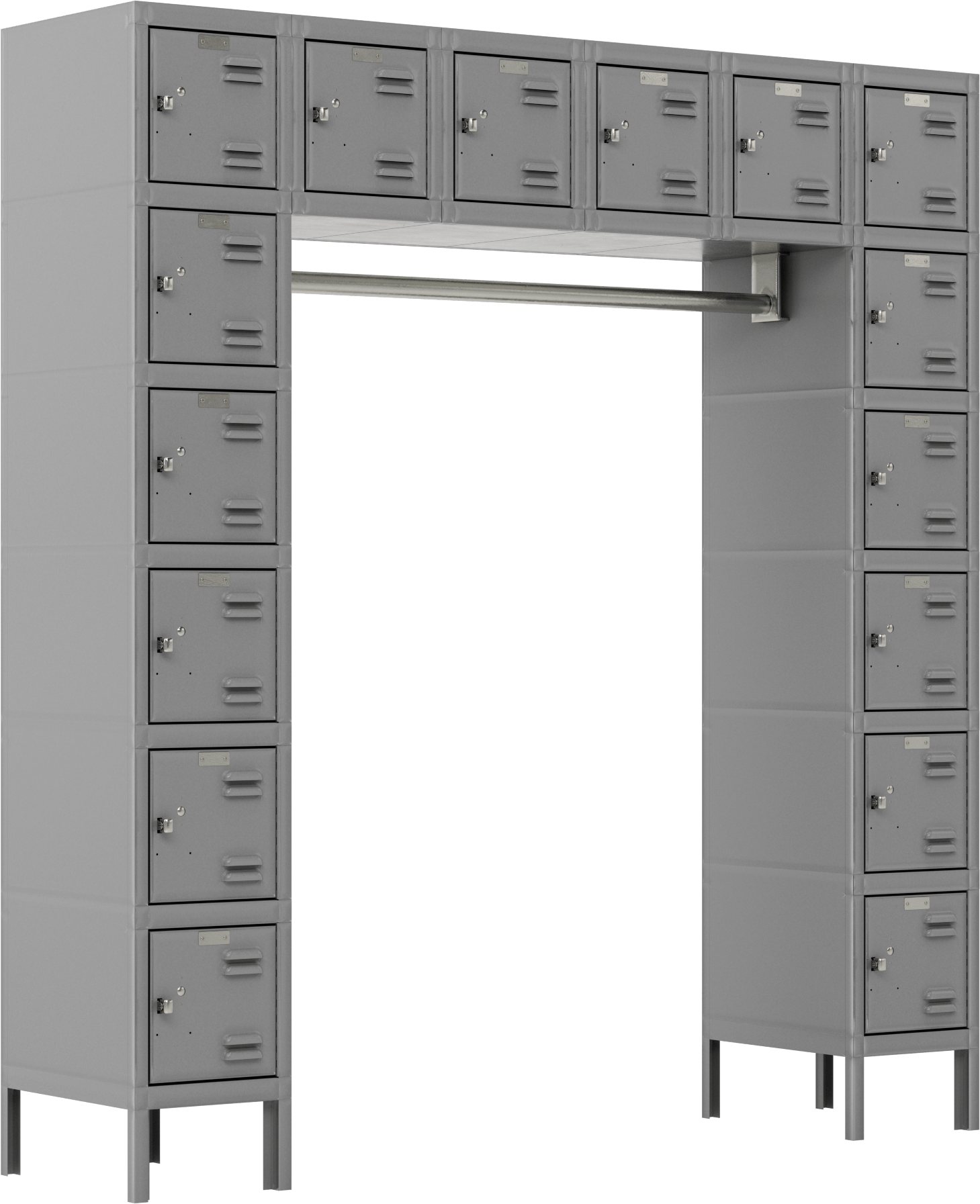 Montaj Gereken Kilitli Dolap, 78" Toplam Yükseklik, 6 Aşağı x 6 Yan, 12 inç Genişlik x 18 inç İç Derinlik