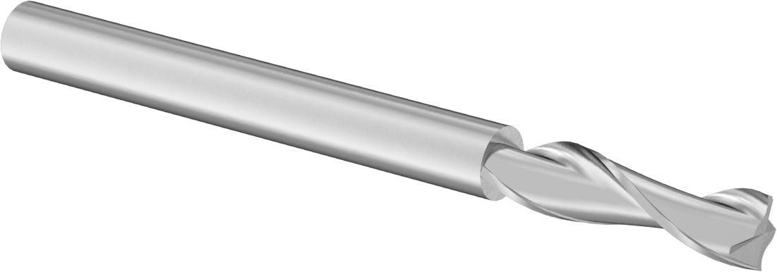 Karbür Kare 2 Kanallı Parmak Frez, TiAlN Kaplamalı, 1/8" Freze Çapı, 1-1/2" Toplam Uzunluk