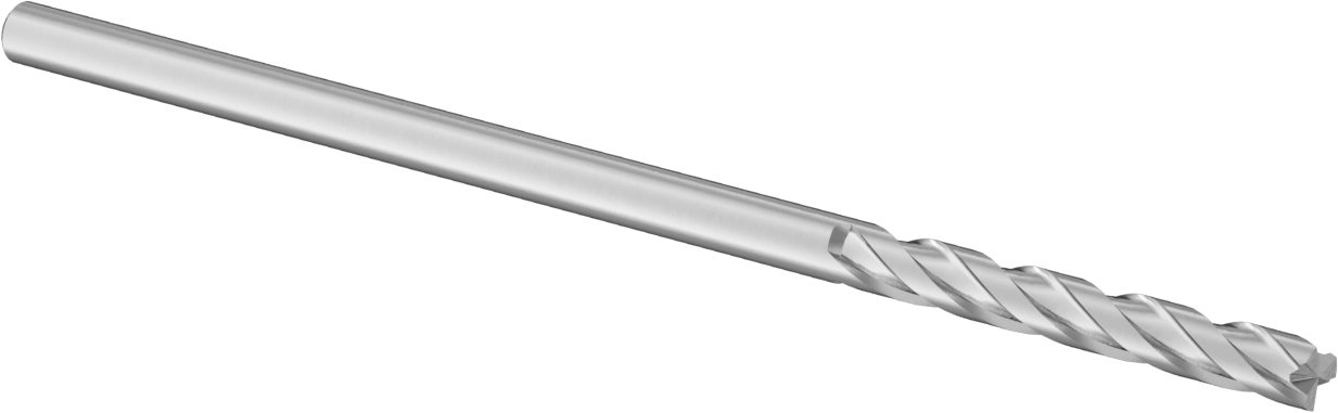 Karbür Kare 3 Kanallı Parmak Freze, TiAlN Kaplamalı, 1/8" Freze Çapı, 3" Toplam Uzunluk