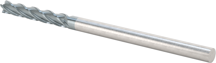 Karbür Kare 4 Kanallı Parmak Freze, TiAlN Kaplamalı, 1/8" Freze Çapı, 2-1/4" Toplam Uzunluk