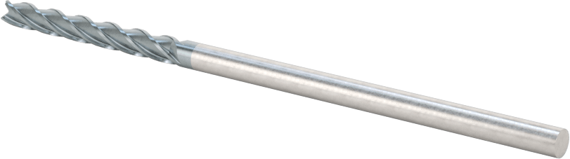 Karbür Kare 4 Kanallı Parmak Freze, TiAlN Kaplamalı, 1/8" Freze Çapı, 3" Toplam Uzunluk