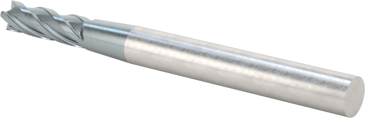 Karbür Kare 4 Kanallı Parmak Freze, TiAlN Kaplamalı, 5/32" Freze Çapı, 2" Toplam Uzunluk