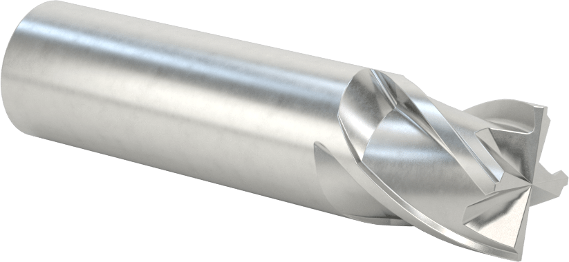 Kobalt Çelik Kare Uçlu Freze, Kaplamasız, 4 Kanallı, 3/4" Freze Çapı, 3" Toplam Uzunluk